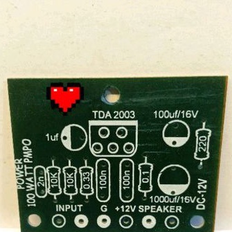 pcb power mini amplifier 12v tda 2003 mono