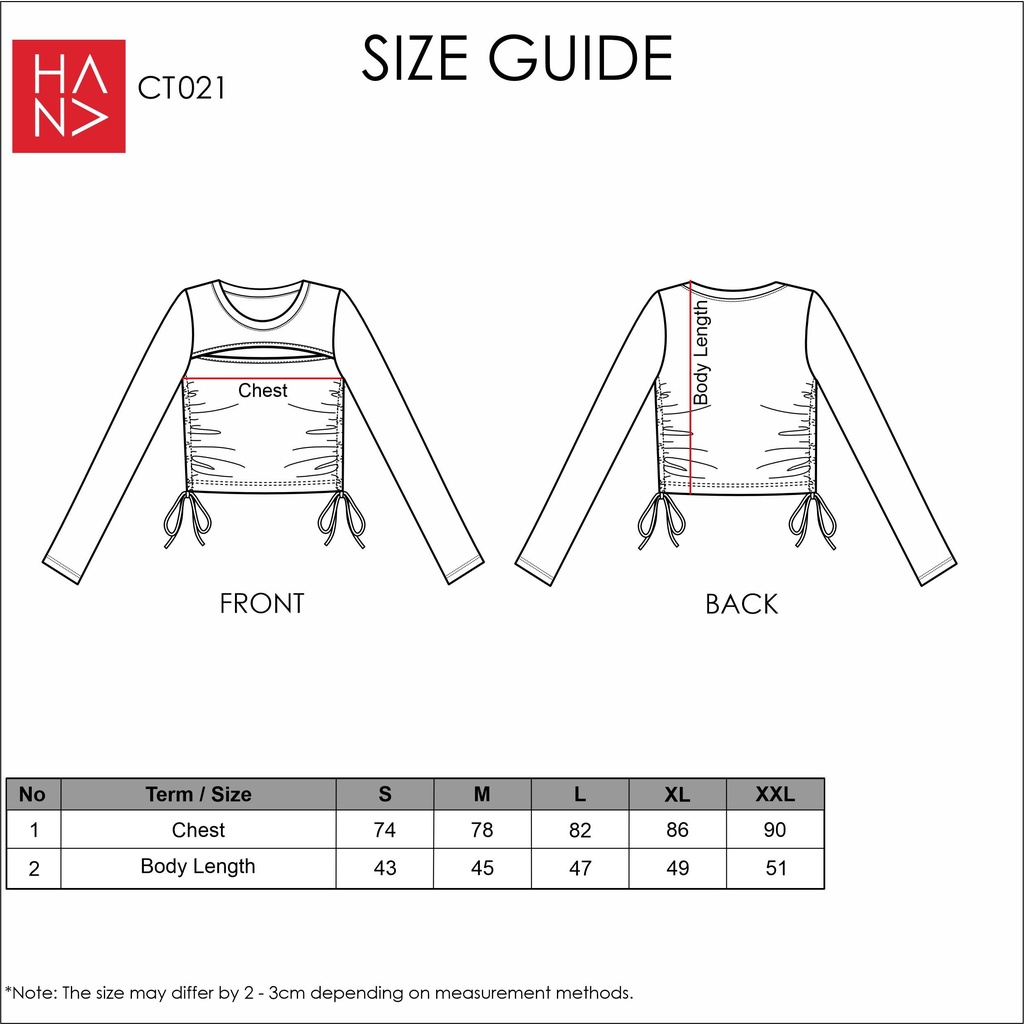 Hana Fashion - Rarity Long Sleeve Crop Top Kaos Crop - CT021