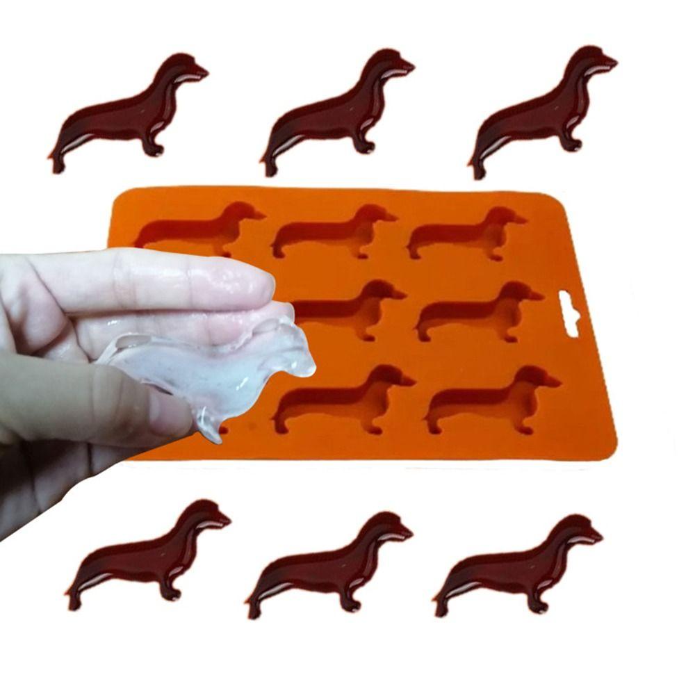 Solighter 3D Dachshund Home Cetakan Kue Permen Biskuit Dessert Anak 9lubang