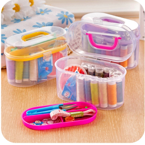 Set Alat Jahit Isi 12 Benang / Sewing Kit Box / Alat Jahit Kotak Box Set Perlengkapan Benang Jarum P