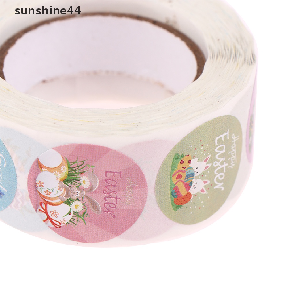 Sunshine 500Pcs/Roll 2.5cm Paskah Stiker Anak Happy Easter Bunny Kartun Sealing Labels ID