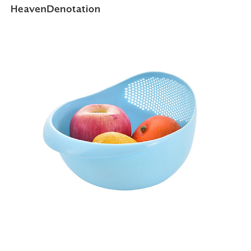 [HeavenDenotation] Saringan Nasi Colander Kitchen Drain Basket Dengan Gagang Rice Bowl Strainer Basket HDV