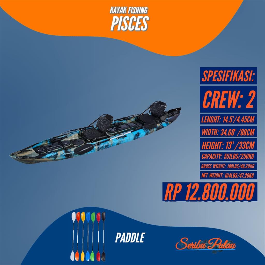 Perahu Kayak Fishing Memancing Dayung Paddle LSF Pisces