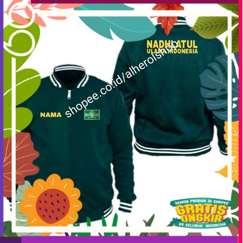 jaket NU jaket bomber NU jaket NADHLATUL ulama Jaket bomber NADHLATUL ulama / brown muda