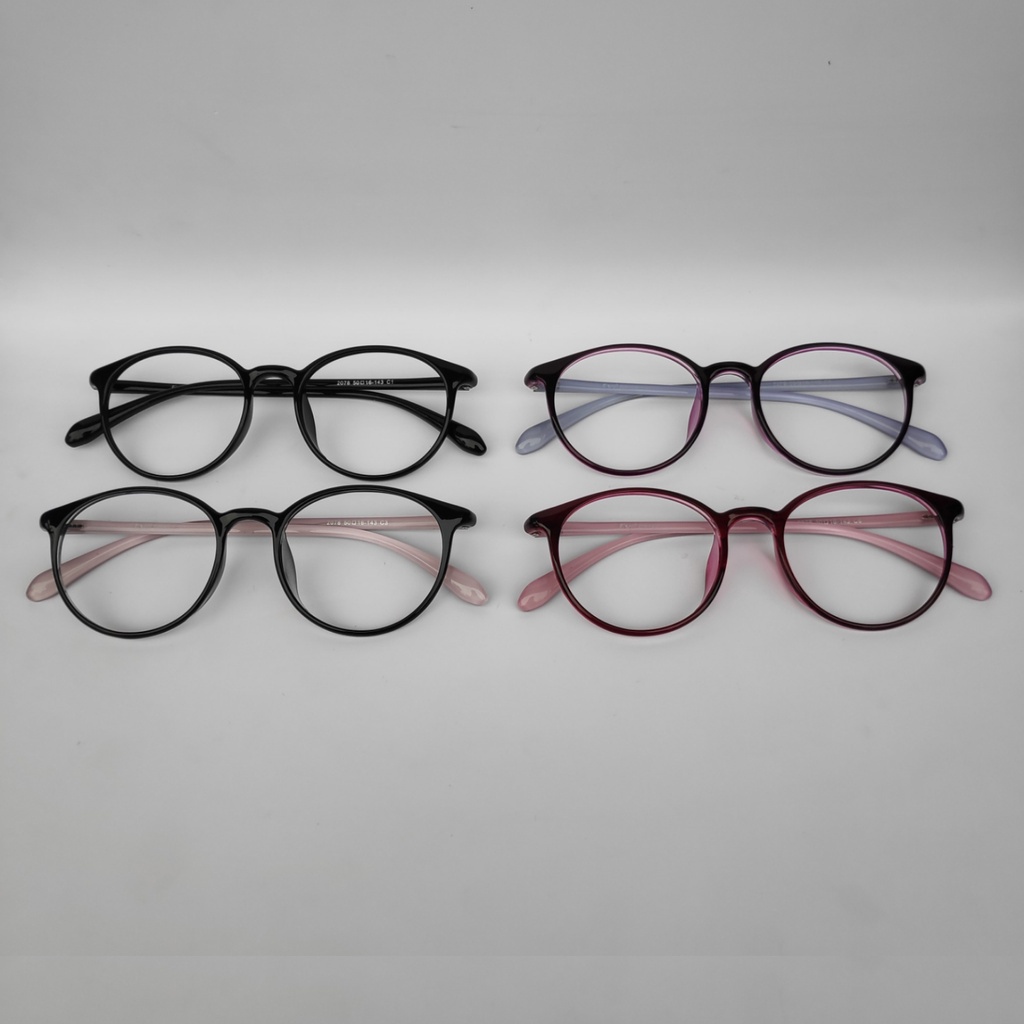 Kacamata 2078 Lensa ANTI BLUERAY BLUECROMIC Kacamata Murah Anti Radiasi Kaca Mata Minus Wanita Pria / Eyeglass / BS