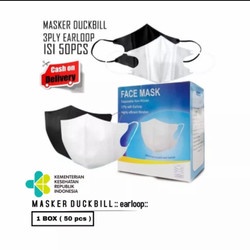 BOP MASKER DUCKBILL FACEMASK 3PLY 4PLY BERGARIS ISI 50PCS KOTAK BIRU