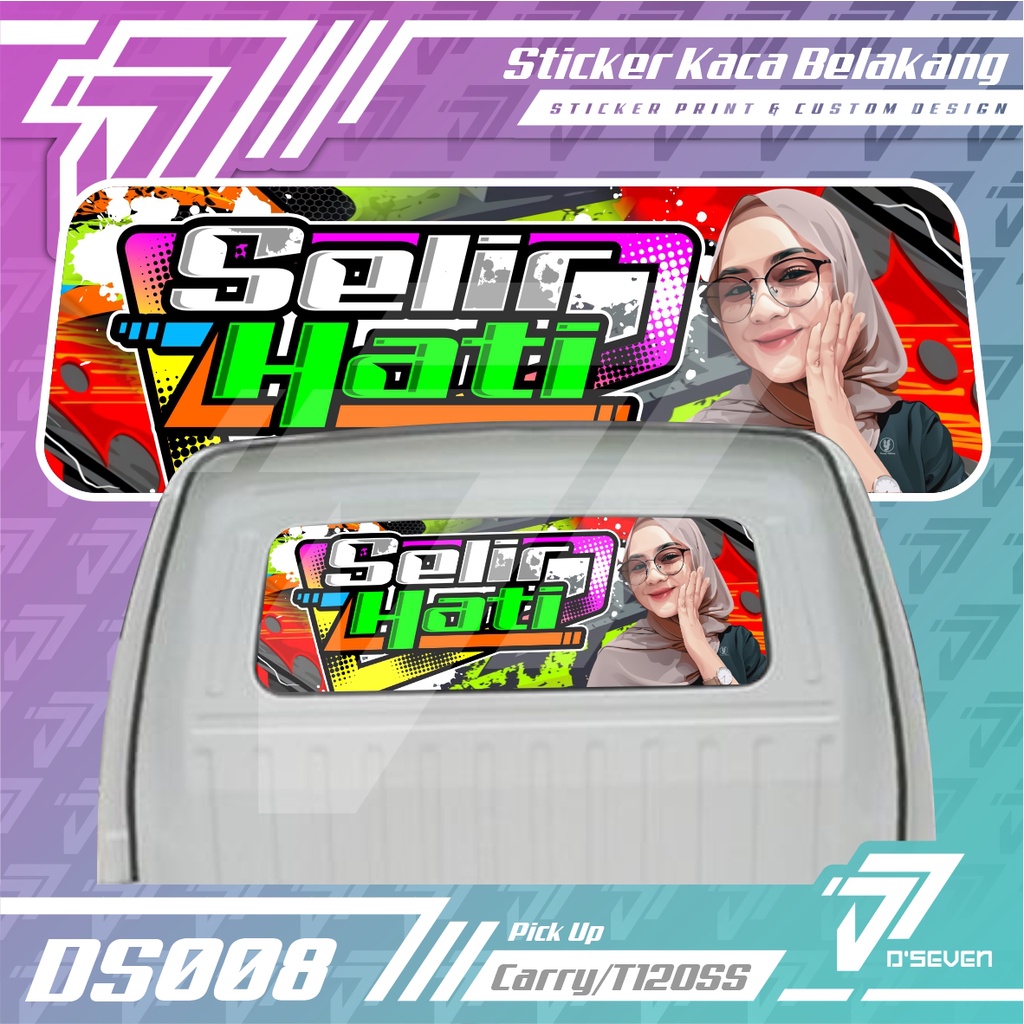 Stiker Kaca Belakang Custom Pick Up CARRY / T120SS Bisa Request Sticker Cewek Keren Sticker Print Va