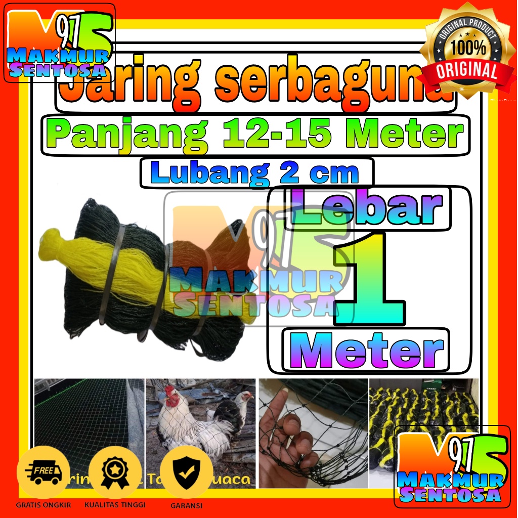 Jaring Ayam Lubang 2 cm Lebar 1 Meter / Jaring Pagar Ayam / Jaring Kandang Ayam / Jaring Pagar Kebun