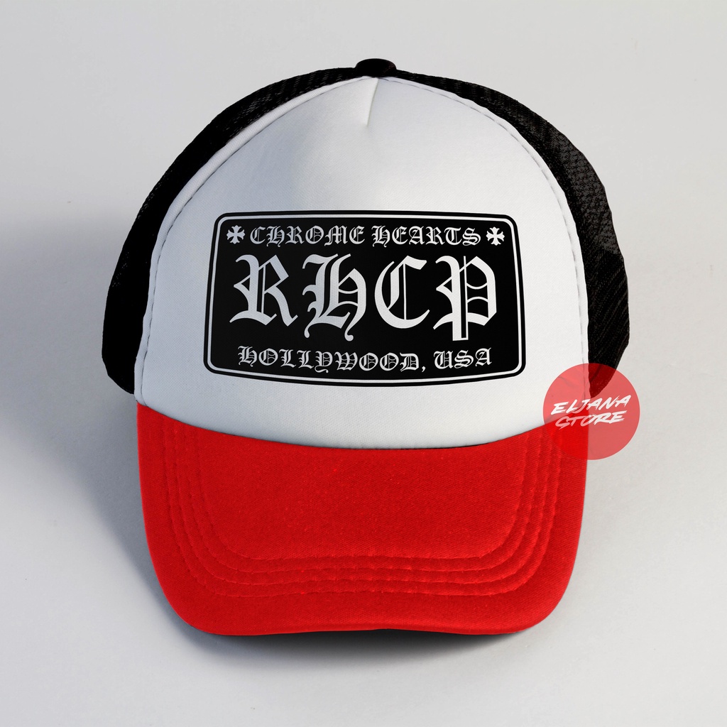 Topi Trucker Chrome RHCP | Red Hot Chili Paper | Kean | Tune | Topi Snapback Chrome