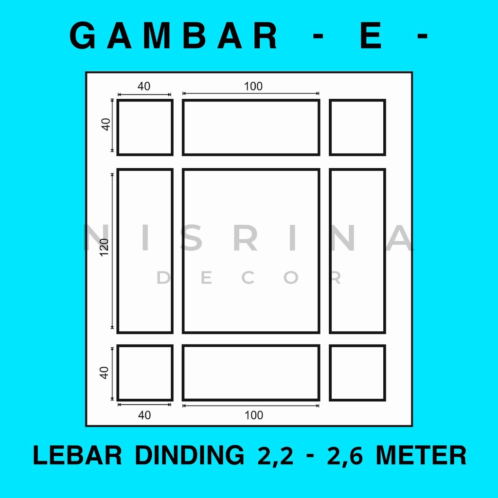 Wall Moulding Premium / Lebar Dinding 2,2 - 2,6 Meter