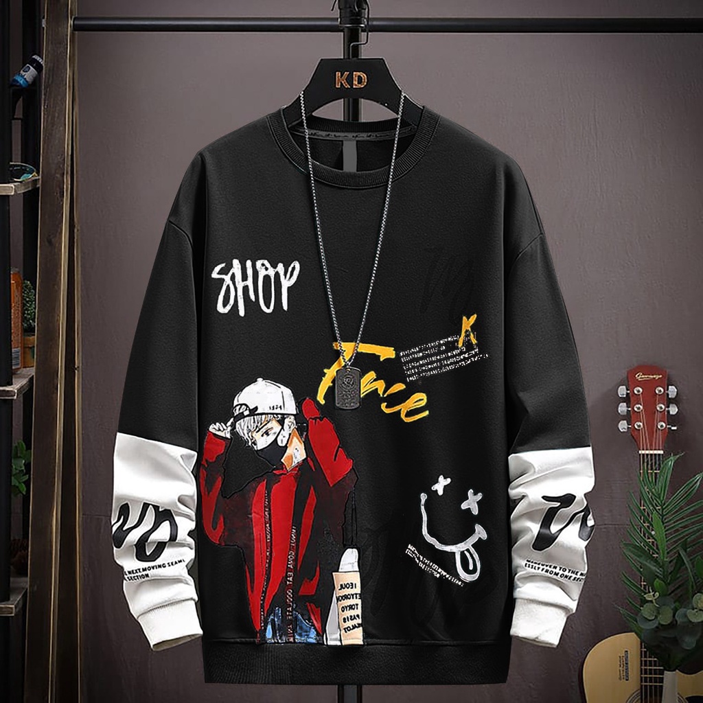 COD/KY/ Baju Sweater Lengan Panjang Pria  SOOP Sweatshirt Distro Good Quality