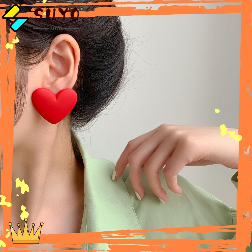 Suyo Anting Tusuk Hati Fashion Trendy Kreatif Untuk Wanita Bahan Akrilik