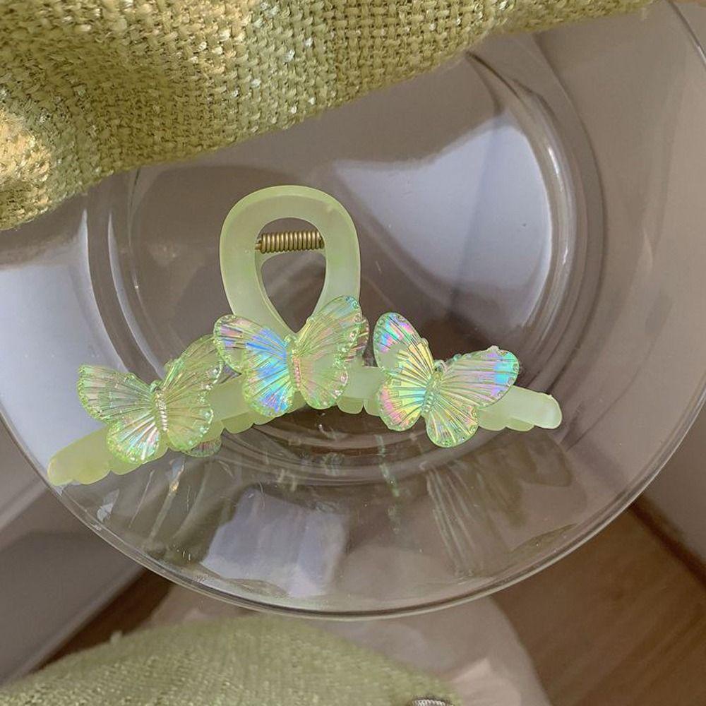Agustina Kupu-Kupu Rambut Cakar Elegan Baru Heardress Fashion Hiasan Kepala Ins Hiu Klip Hewan Untuk Perempuan Besar Hair Claw Hijau Wanita Akrilik Hairgrips