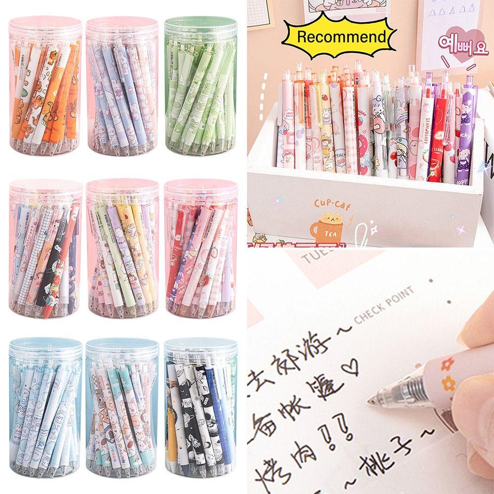 Nanas 30PCS/Set Bolpoin Hadiah Alat Tulis Set Warna-Warni Isi Ulang Kartun Gel Pulpen