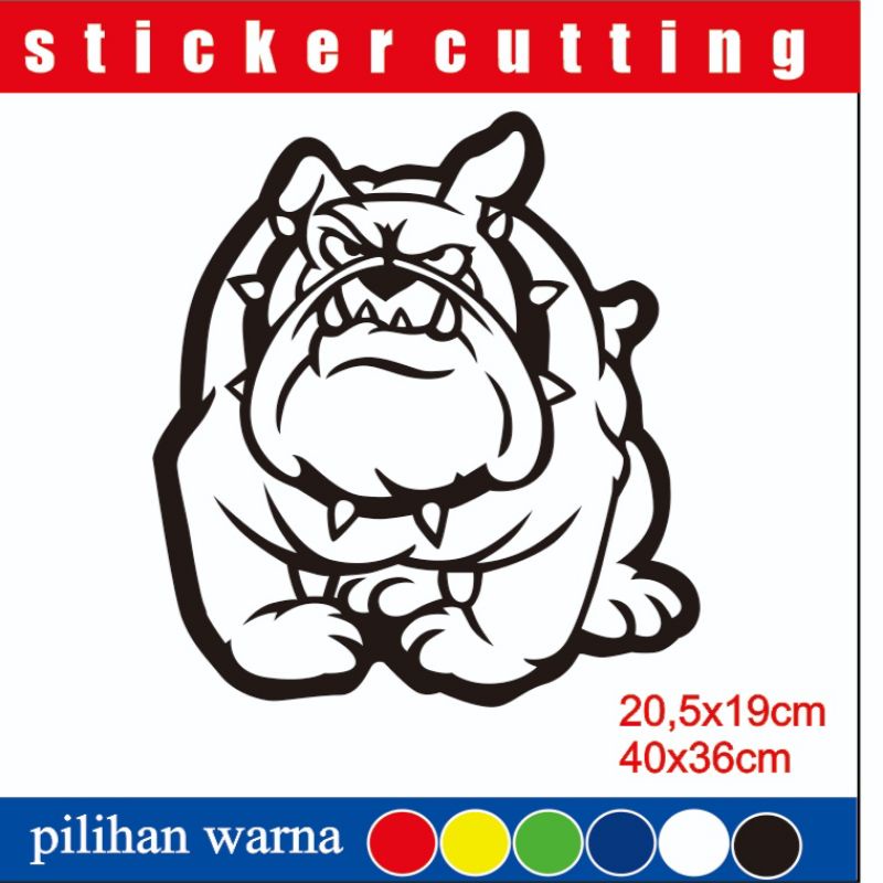 Sticker Cutting Bulldog Stiker Anjing Bulldog