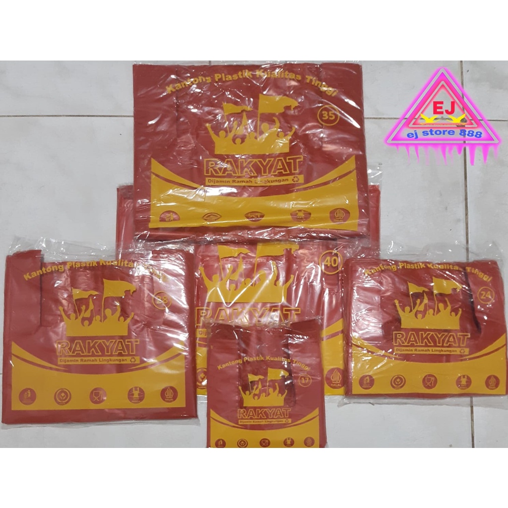 Kantong Plastik Kresek Merah Berat 400gr Ukuran 17 24 28 35 40 Bahan HDPE