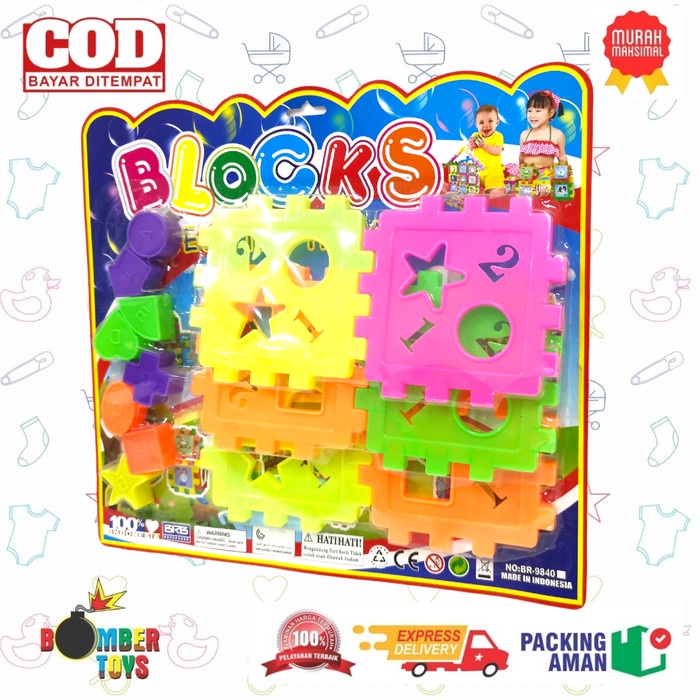 MAINAN ANAK BLOK PERSEGI PUZZLE KUBUS ISI 8 BENTUK KREATIF EDUKASI TOY