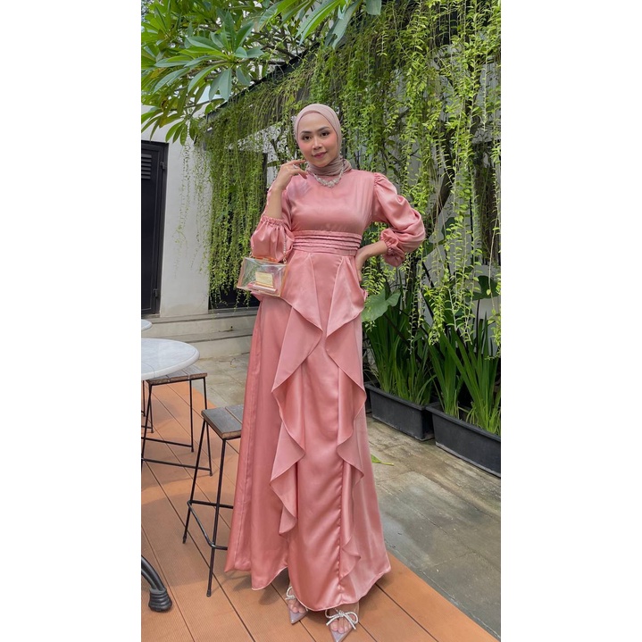 Talita Long Dress Baju Kondangan Gamis Pesta Wudhu Friendly Gaun Prewedding Seragam Bridesmaid