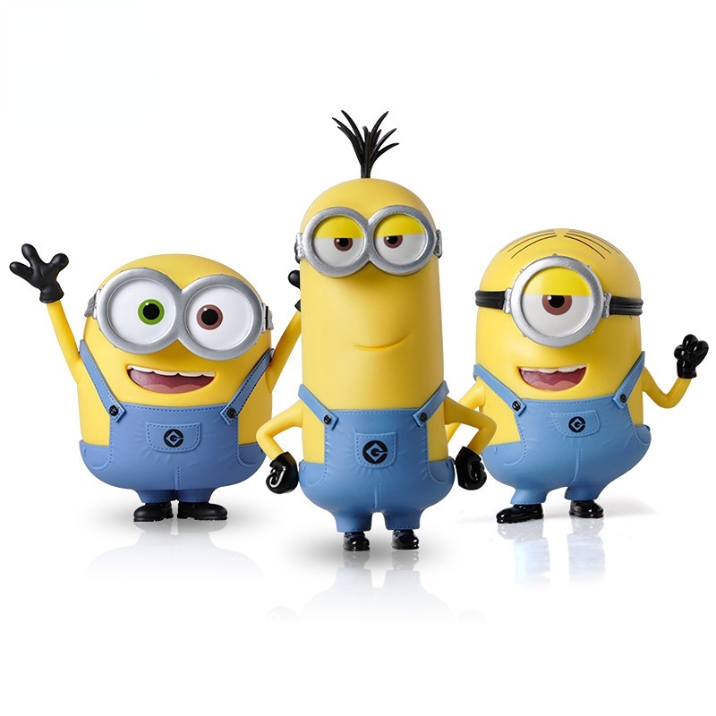 Minions Boneka Figure Kawaii Kartun Model Mainan Kreatif Film Animasi Hadiah Ulang Tahun Pribadi Ornamen