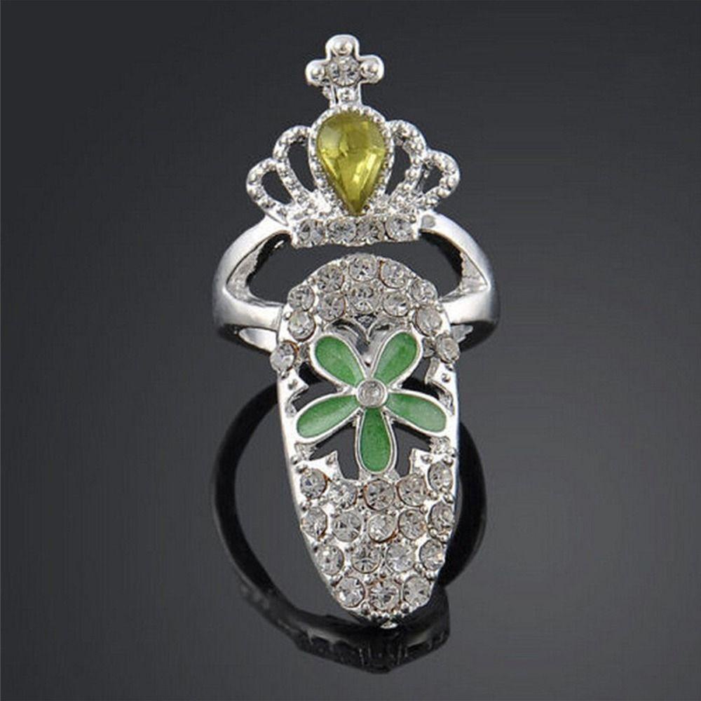 Mxbeauty Wanita Kuku Cincin Trendi Manis Chic Mahkota Bunga Busur Simpul Niche Desain Hadiah Gadis Alloy Jari Cincin