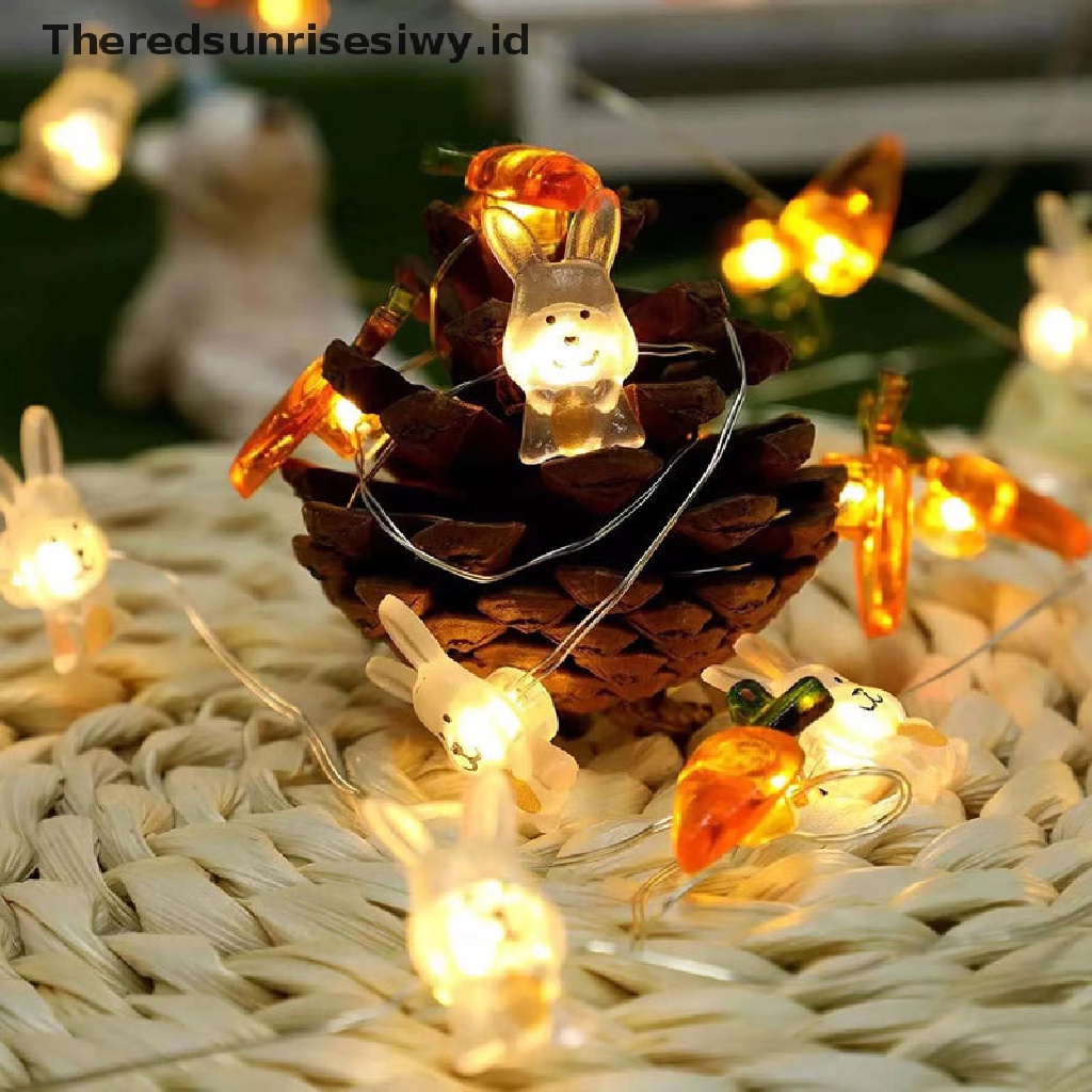 # Baju Lebaran # 1pc 1M Lampu String Kelinci LED Dekorasi Paskah Souvenir Pesta Dengan Kotak~