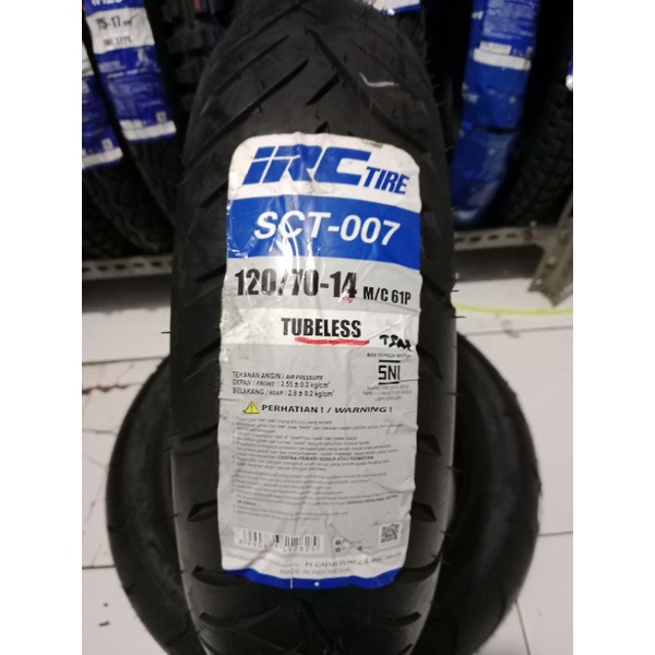 IRC 120/70-14 SCT-007 Ban Luar Belakang Honda Pcx 150 tubeless