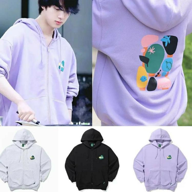 Chekout Jaket Hoodie BTS Jin style In The Soop 2 Logo depan + sablon besar belakang