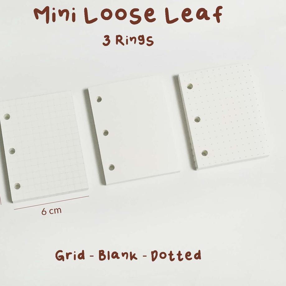 

kodeIi7I2 Mini Loose Leaf 3 Rings - Blank Grid Dotted