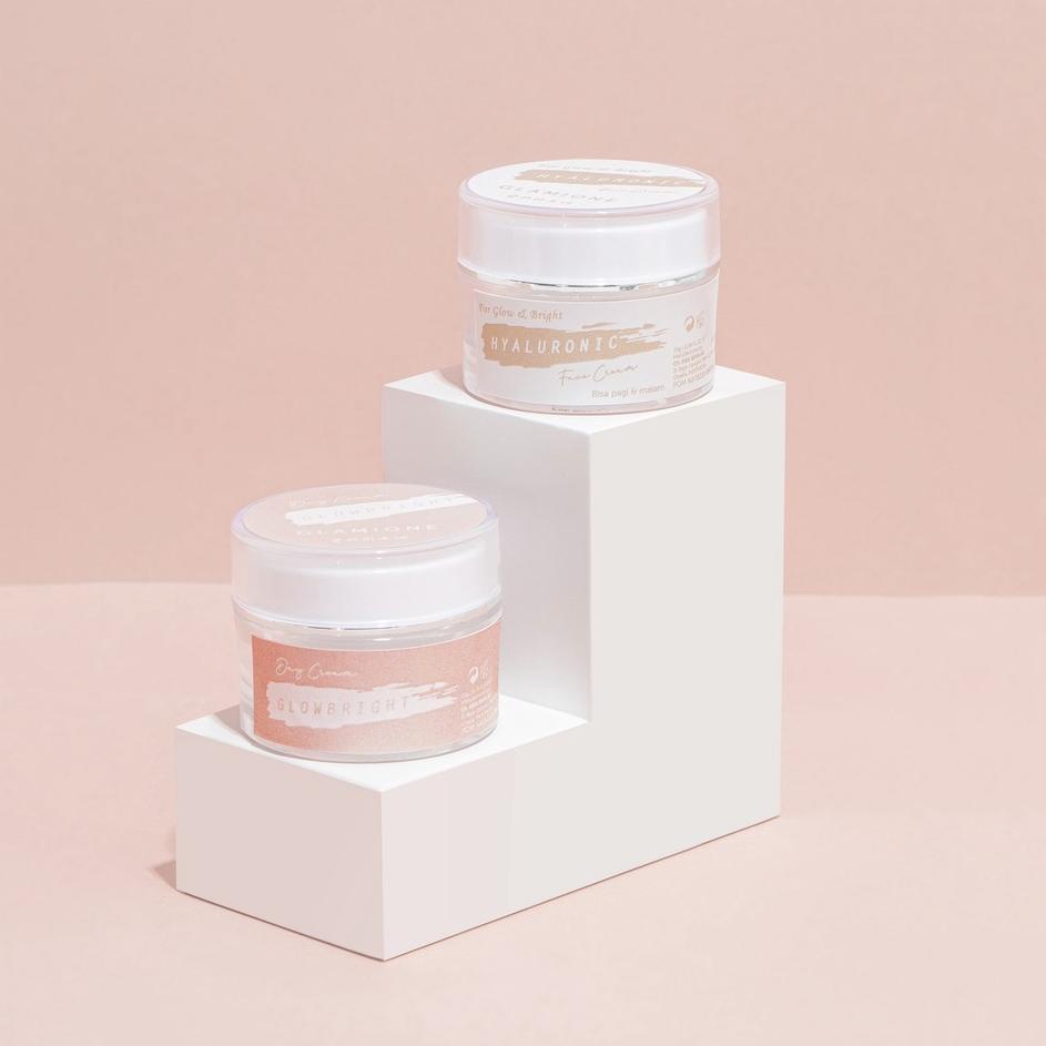 ☇ Double Brightening Cream Glow Skincare Glamione ➬