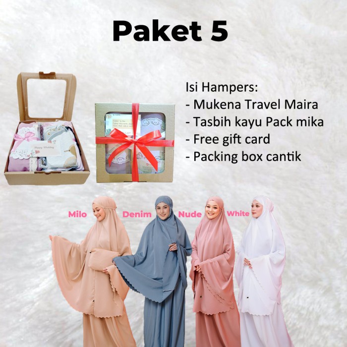 

(COD) Hampers Mukena Premium Humpers Kado Box Paket Mukenah Dewasa Jumbo - Paket 5