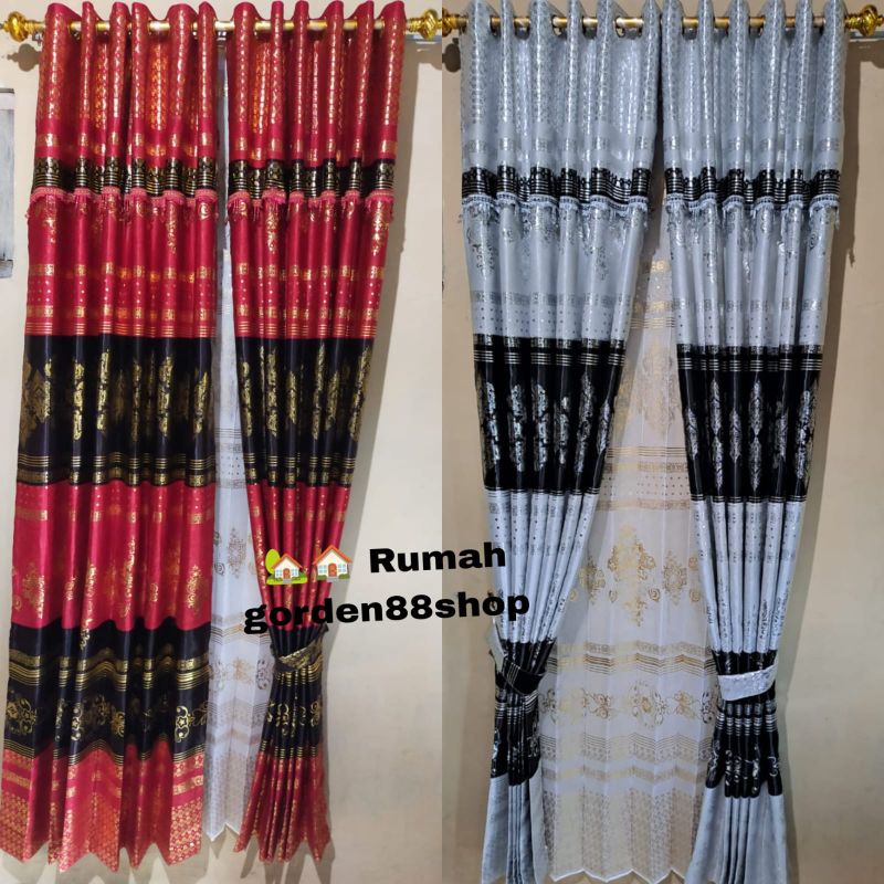 Gorden blackout import model poni rumbai pink ungu hijau biru