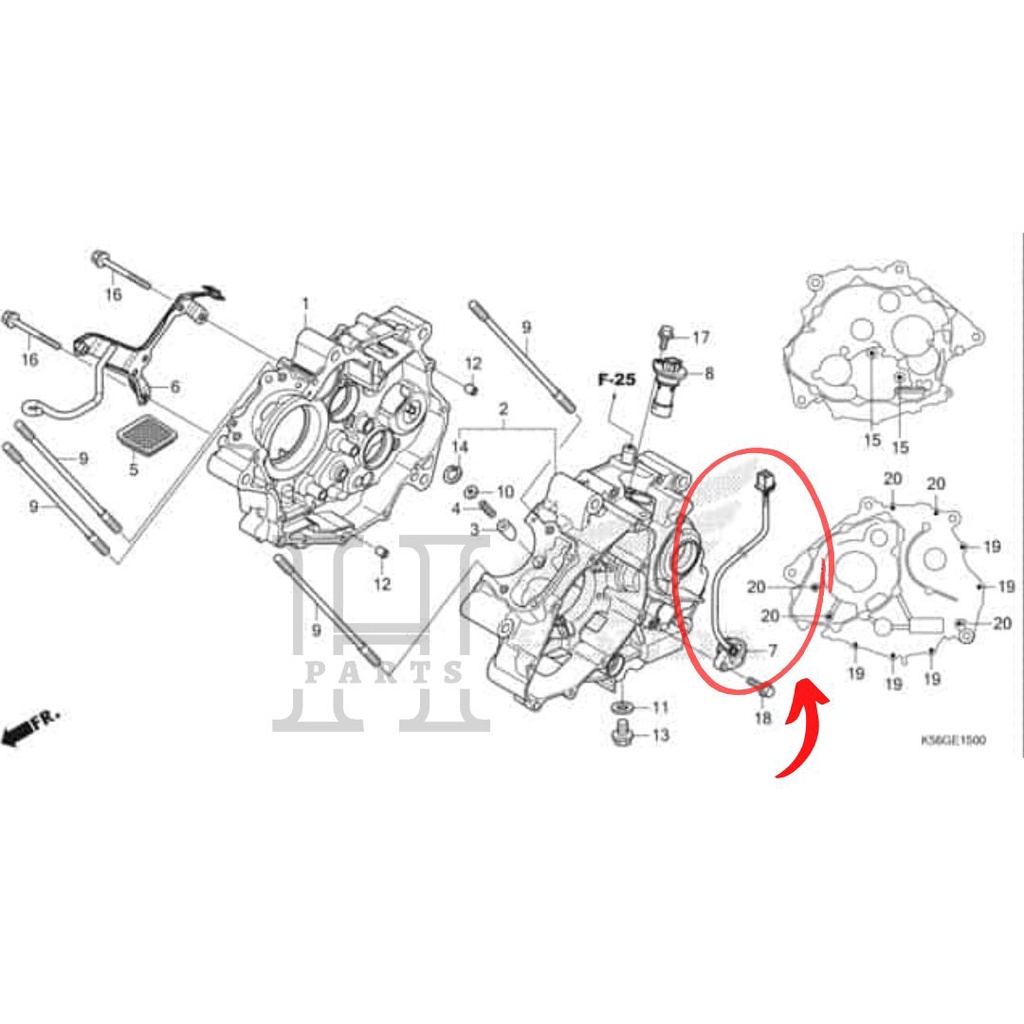 SENSOR NETRAL GIGI CONTACT ASSY CHANGE SWITCH SONIC SUPRA GTR 150R 35759-K56-N01 ASLI ORIGINAL AHM HGP HONDA