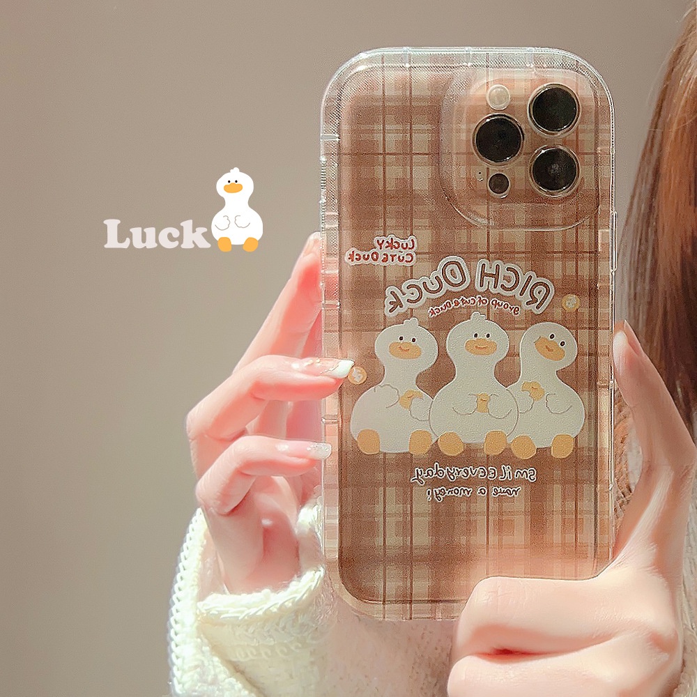 IPHONE Cute Rich Duck Kartun Lembut Casing Transparan Untuk Iphone14 11 12 13 PRO MAX Casing Cover Pelindung AT0009