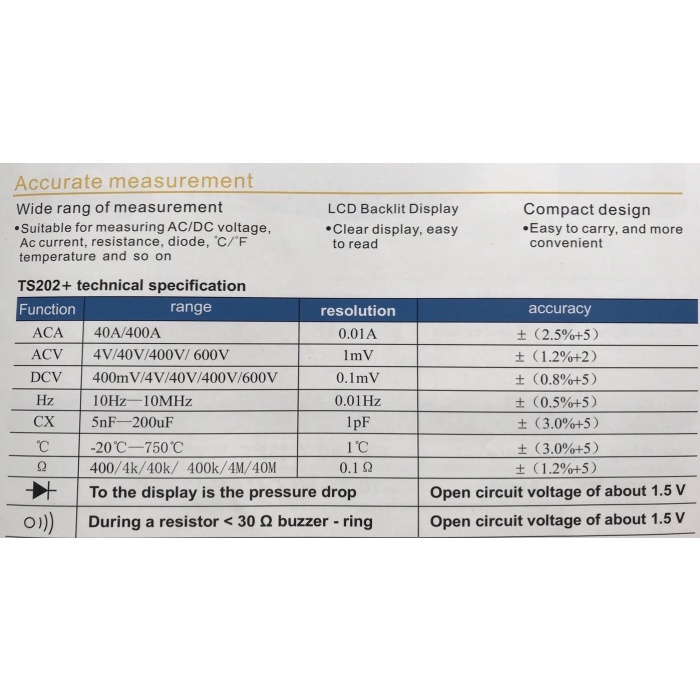 DIGITAL CLAMP MULTIMETER / TANG AMPER TS-202+ / TANG AMPER DIGITAL #ORIGINAL