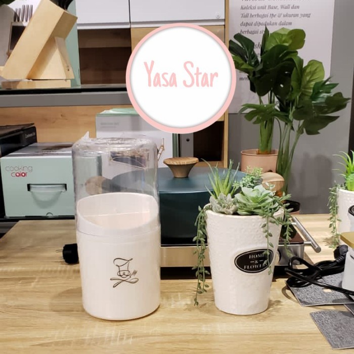 Sfr Tempat Sendok Garpu Plastic Tertutup Bulat Unik