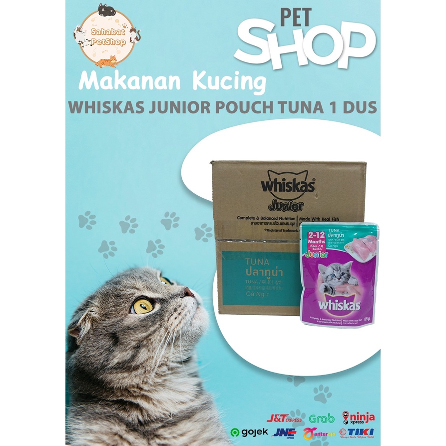 whiskas pouch kitten &amp; adult tuna 1 dus