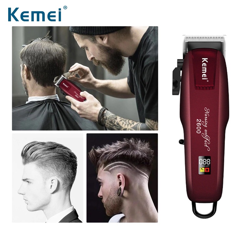Kemei Alat Cukur Rambut Elektrik Mesin Cukur Rambut Tanpa Kabel Hair Clipper KM-PG2600 / Kemei KM PG
