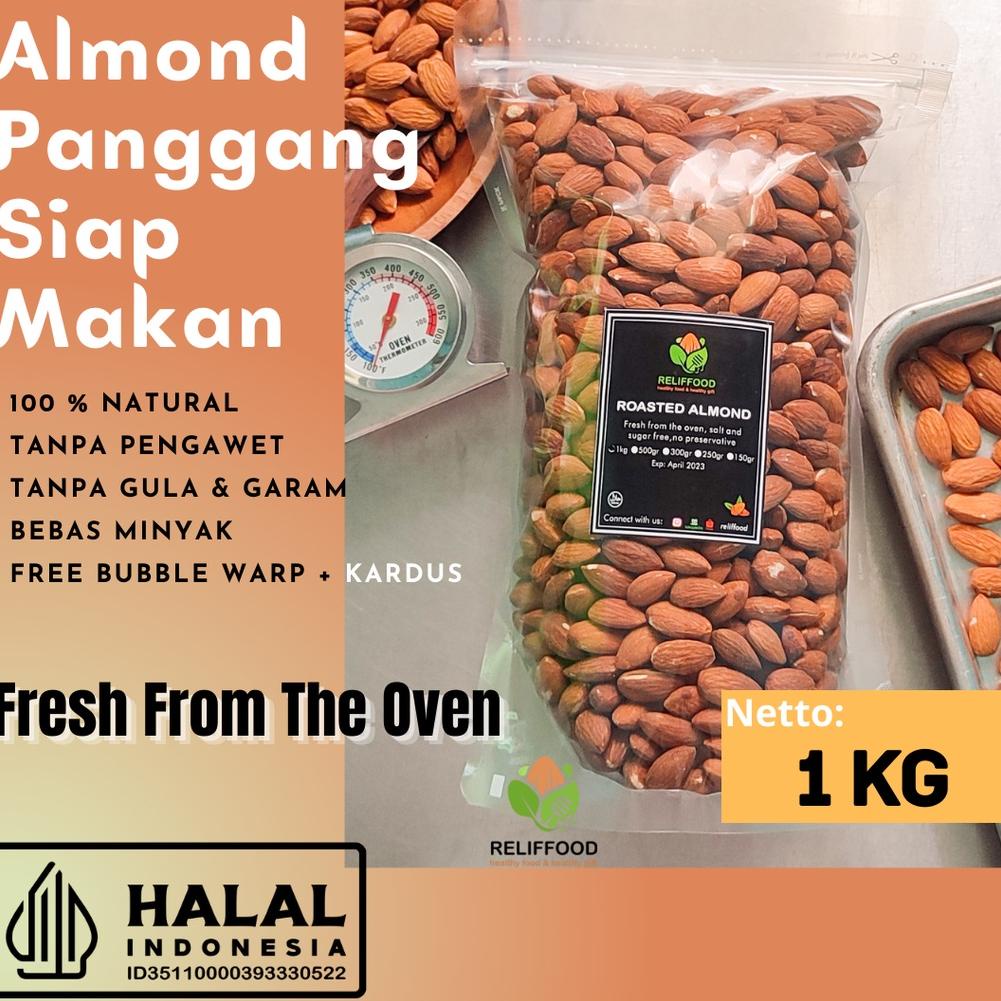 

L96 ROASTED ALMOND - KACANG ALMOND PANGGANG KUPAS 1kg BEST SELLER ㊐