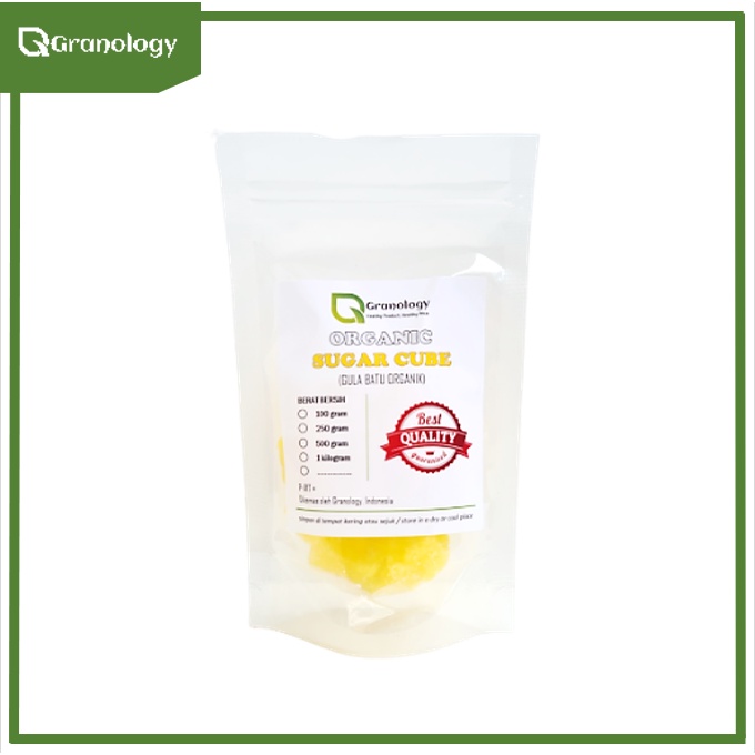 Organic Yellow Sugar Cubes / Gula Batu Kuning Organik (100 gram) by Granology