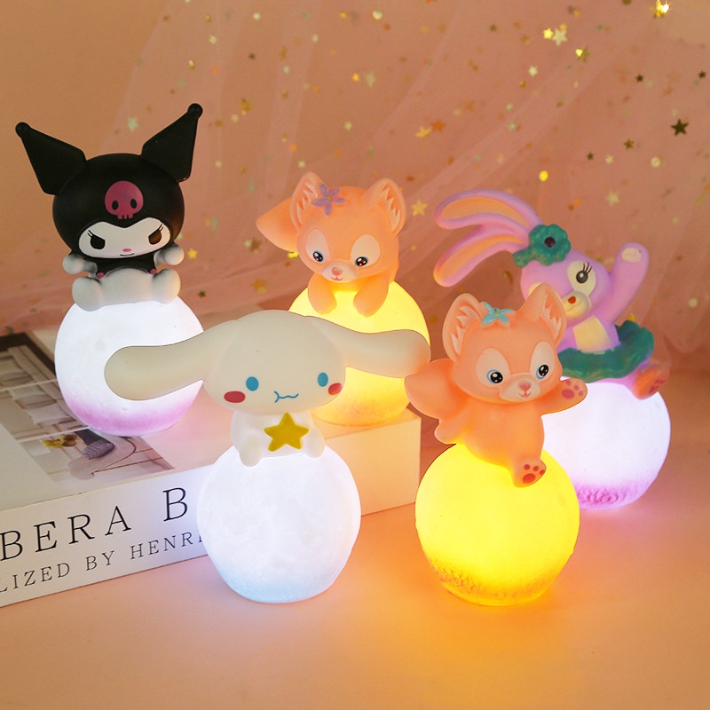 Kartun Kuromi Melody Cinnamoroll LinaBell Lampu Malam 3D Anime Ornamen LED Kamar Tidur Hias Night Lamp Bedside Lamp Mainan Anak Hadir