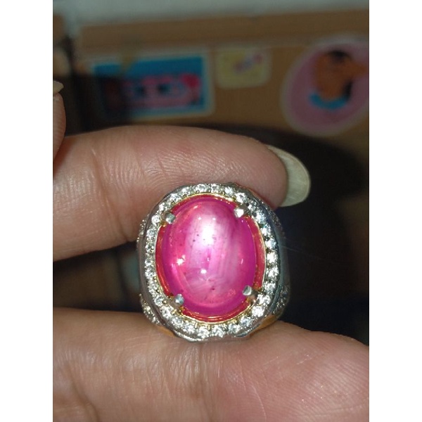 natural Ruby motif origin Mozambique batu bagus color pink