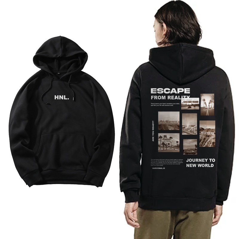 Parisdivarious Sweater Hoodie Jemper Escape FC Bahan Fleece Size S - XXL (Pria &amp; Wanita)