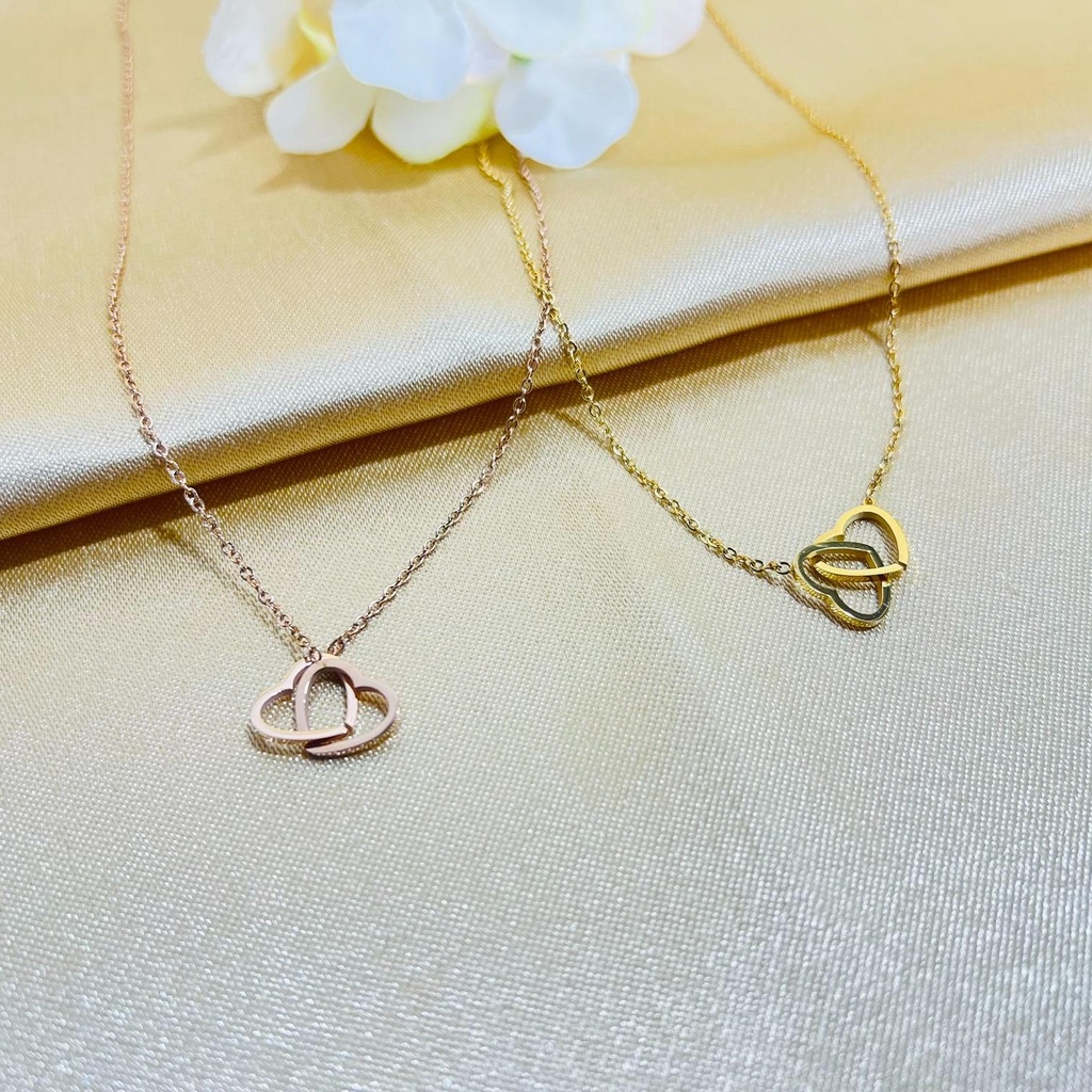 Kalung Titanium Love Double Premium Simple JH017