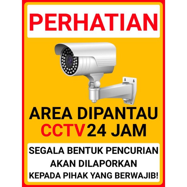

Stiker cctv area stiker himbau perhatian area pantau cctv 24 jam