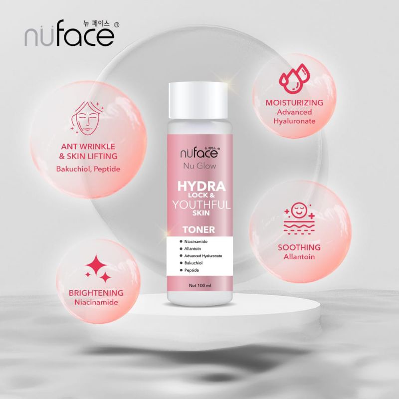 Nuface Nu Glow Hydra Lock &amp; Youthful Skin | Facial Wash - Toner - Serum - Day Cream - Night Cream