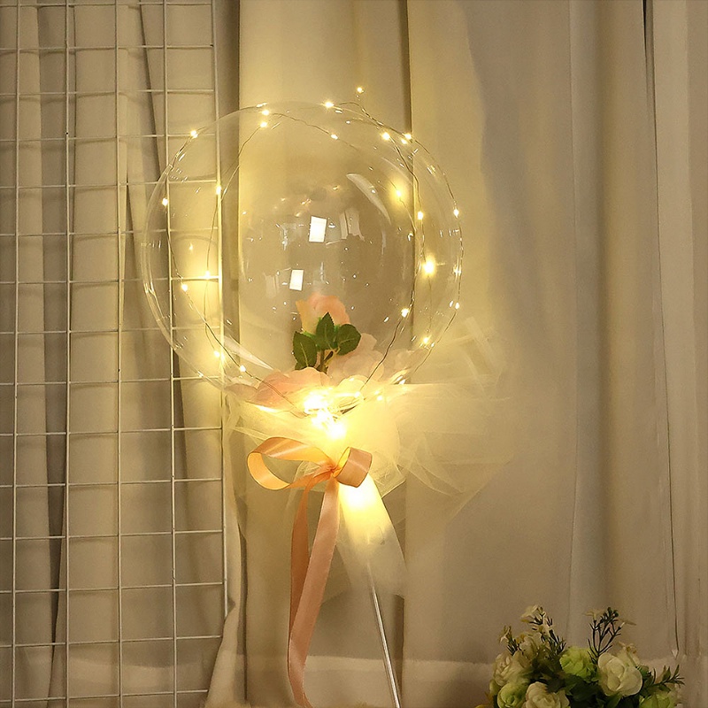 Diy Bobo Bola Didedikasikan Tenaga Baterai Snap-on LED Light String/Buket Balon Romantis Berliku Lampu Kawat Tembaga/Festival Hias Lampu Warna-Warni