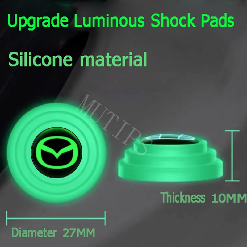 Mazda 4 / 8 / 12 / 16Pcs New Luminous Type Car Door Trunk Anti Shock Collision Pad Silicone Sticker Reduce Noise Buffer For CX5 CX30 CX8 CX3 2 3 6 5