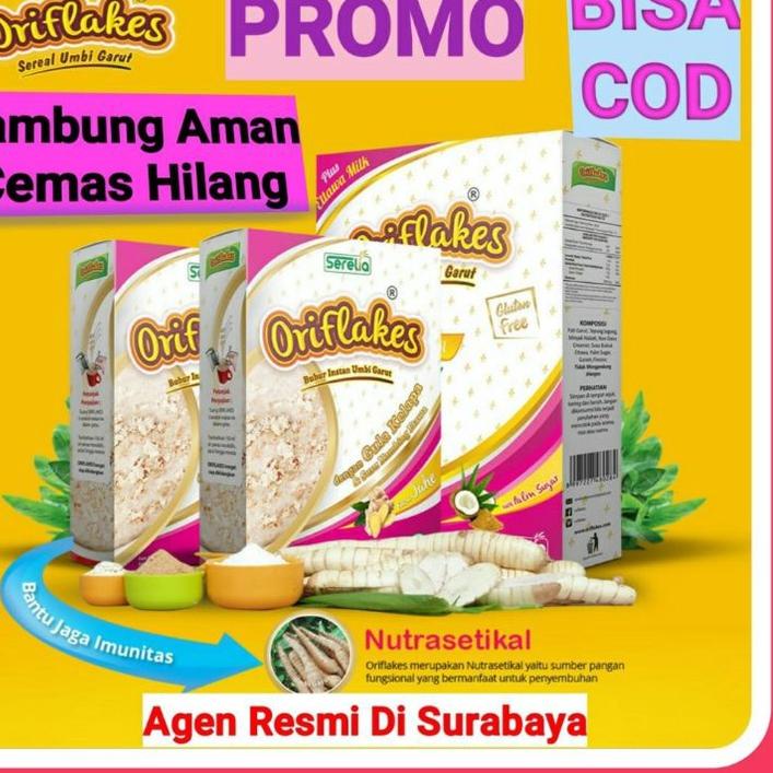 

● Oriflakes Sereal Umbi Garut Solusi Asam Lambung Maag Gastro Gerd 350 Gram, Oriflakes Asli ☝