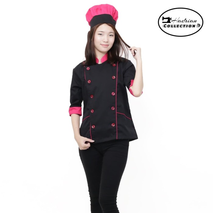 Baju koki wanita baju masak baju chef wanita seragam koki