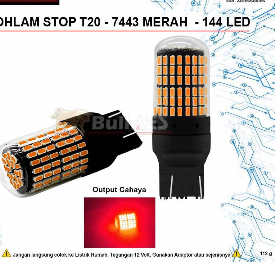 COD LED T20 7443 144 LED Superbright Kaki Tusuk Flash gas 